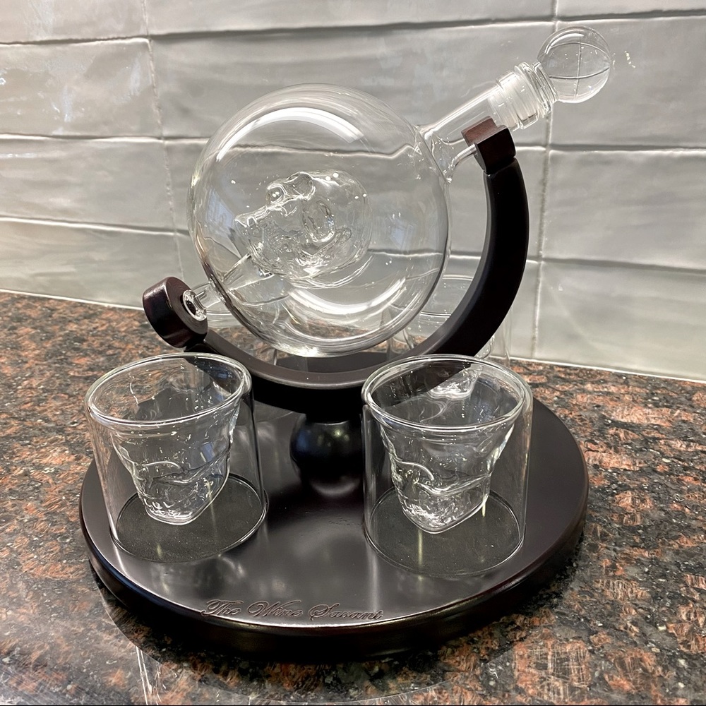 💀 The Wine Savant skull wine whiskey decanter